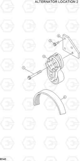 8140 ALTERNATOR LOCATION 2 R160LC-3, Hyundai