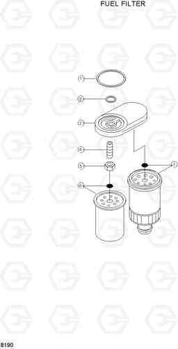 8190 FUEL FILTER R160LC-3, Hyundai