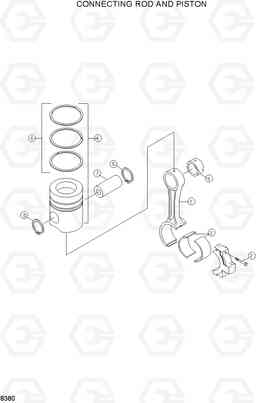 8380 CONNECTING ROD AND PISTON R160LC-3, Hyundai