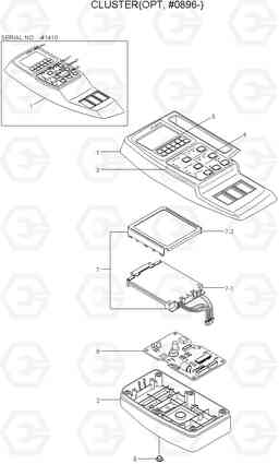 2072 CLUSTER(OPT, #0896-) R160LC-7, Hyundai