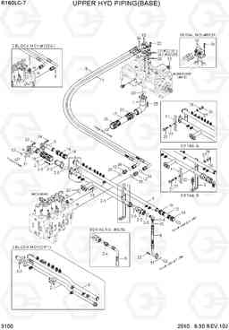 3100 UPPER HYD PIPING(BASE) R160LC-7, Hyundai