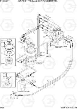 3120 UPPER HYDRAULIC PIPING(TRAVEL) R160LC-7, Hyundai