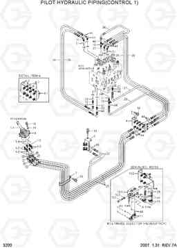 3200 PILOT HYD PIPING(CONTROL 1) R160LC-7, Hyundai