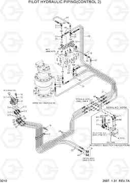 3210 PILOT HYD PIPING(CONTROL 2) R160LC-7, Hyundai