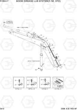 3410 BOOM GREASE LUB SYSTEM(5.1M, STD) R160LC-7, Hyundai