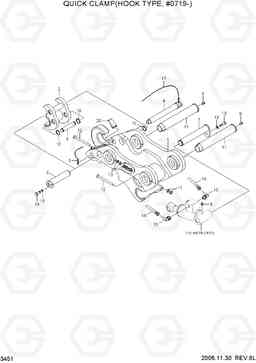 3451 QUICK CLAMP(HOOK TYPE, #0719-) R160LC-7, Hyundai