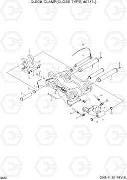 3452 QUICK CLAMP(CLOSE TYPE, #0719-) R160LC-7, Hyundai