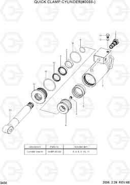 3456 QUICK CLAMP CYLINDER(#0088-) R160LC-7, Hyundai