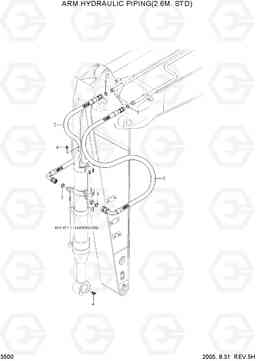 3500 ARM HYD PIPING(2.6M, STD) R160LC-7, Hyundai