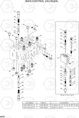 4070 MAIN CONTROL VALVE(4/4) R160LC-7, Hyundai