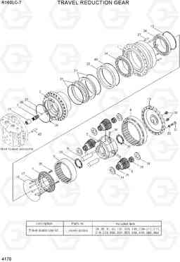 4170 TRAVEL REDUCTION GEAR(TYPE 1) R160LC-7, Hyundai