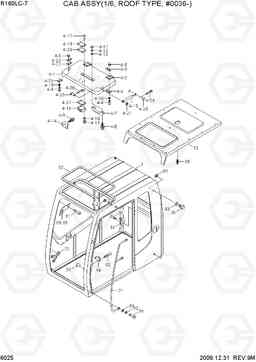 6025 CAB ASSY(1/6, ROOF TYPE, #0036-) R160LC-7, Hyundai