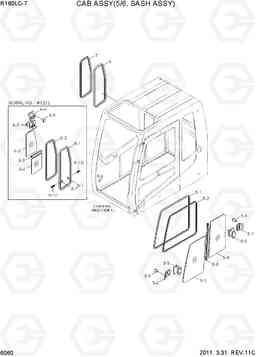 6060 CAB ASSY(5/6, SASH ASSY) R160LC-7, Hyundai