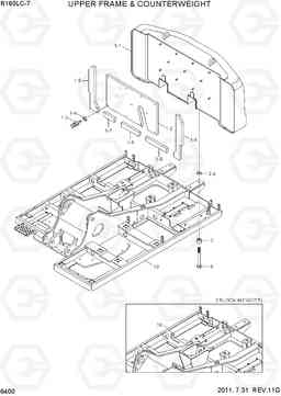 6400 UPPER FRAME & COUNTERWEIGHT R160LC-7, Hyundai