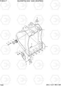 7340 BUCKET(0.64M3 SAE HEAPED) R160LC-7, Hyundai