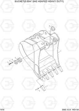 7370 BUCKET(0.69M3 SAE HEAPED HEAVY DUTY) R160LC-7, Hyundai