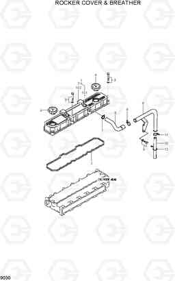 9030 ROCKER COVER & BREATHER R160LC-7, Hyundai