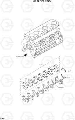 9060 MAIN BEARING R160LC-7, Hyundai