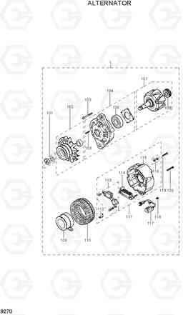 9270 ALTERNATOR R160LC-7, Hyundai