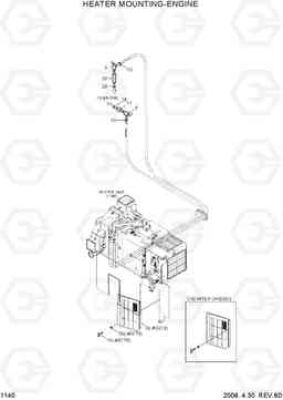 1140 HEATER MOUNTING-ENGINE R160LC-7A, Hyundai