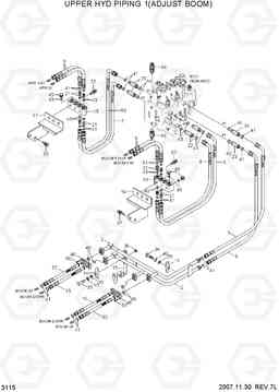 3115 UPPER HYD PIPING 1(ADJUST BOOM) R160LC-7A, Hyundai