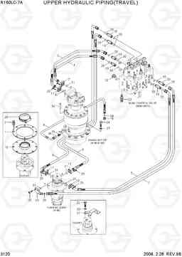 3120 UPPER HYDRAULIC PIPING(TRAVEL) R160LC-7A, Hyundai