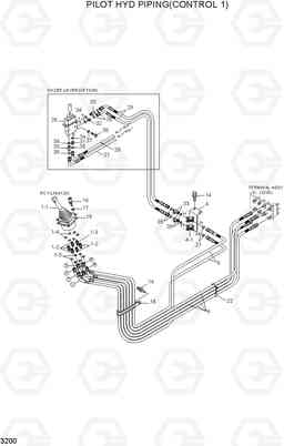 3200 PILOT HYD PIPING(CONTROL 1) R160LC-7A, Hyundai