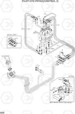 3220 PILOT HYD PIPING(CONTROL 3) R160LC-7A, Hyundai