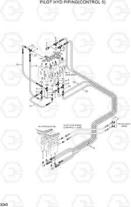 3240 PILOT HYD PIPING(CONTROL 5) R160LC-7A, Hyundai