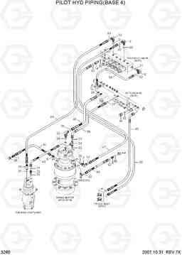3280 PILOT HYD PIPING(BASE 4) R160LC-7A, Hyundai