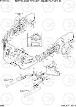 3310 TRAVEL HYD PIPING(R160LCD-7A, TYPE 1) R160LC-7A, Hyundai