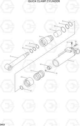 3453 QUICK CLAMP CYLINDER R160LC-7A, Hyundai