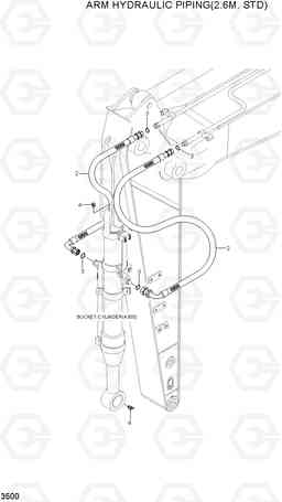 3500 ARM HYD PIPING(2.6M, STD) R160LC-7A, Hyundai