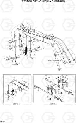 3620 ATTACH PIPING KIT(S & D/ACTING) R160LC-7A, Hyundai