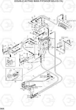 3635 DOUBLE ACTING MAIN PIPING(R160LCD-7A) R160LC-7A, Hyundai