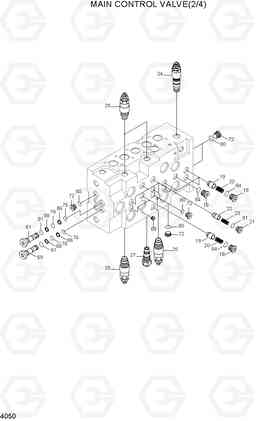 4050 MAIN CONTROL VALVE(2/4) R160LC-7A, Hyundai