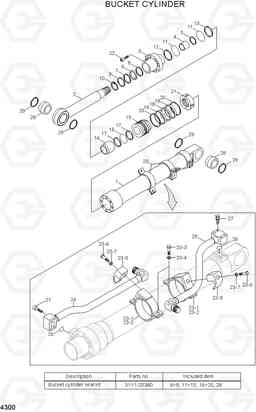 4300 BUCKET CYLINDER R160LC-7A, Hyundai