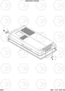 6250 ENGINE HOOD R160LC-7A, Hyundai