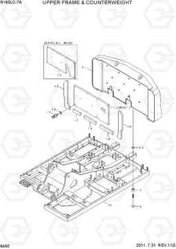 6400 UPPER FRAME & COUNTERWEIGHT R160LC-7A, Hyundai