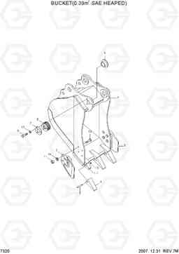 7320 BUCKET(0.39M3 SAE HEAPED) R160LC-7A, Hyundai