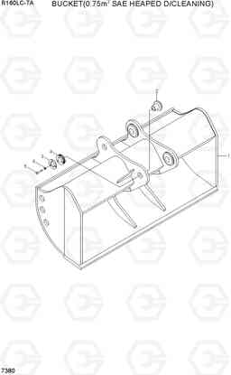 7380 BUCKET(0.75M3 SAE HEAPED D/CLEANING) R160LC-7A, Hyundai