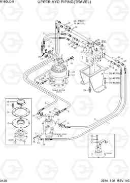 3120 UPPER HYD PIPING(TRAVEL) R160LC-9, Hyundai