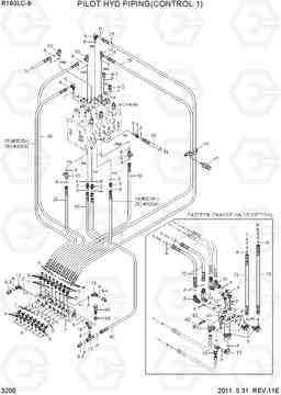 3200 PILOT HYD PIPING(CONTROL 1) R160LC-9, Hyundai