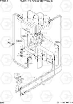 3210 PILOT HYD PIPING(CONTROL 2) R160LC-9, Hyundai