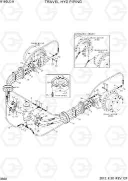 3300 TRAVEL HYD PIPING(R160LC-9) R160LC-9, Hyundai