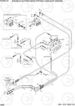 3650 DOUBLE ACTING MAIN PIPING 1(ADJUST BOOM) R160LC-9, Hyundai