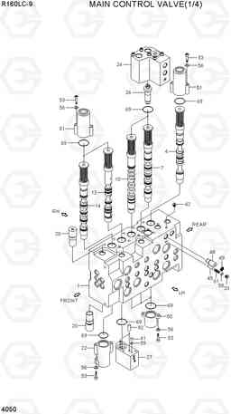 4050 MAIN CONTROL VALVE(1/4) R160LC-9, Hyundai