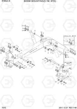 7010 BOOM MOUNTING(5.1M, STD) R160LC-9, Hyundai