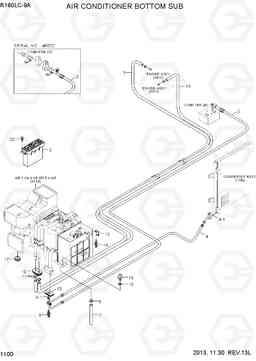 1100 AIR CONDITIONER BOTTOM SUB R160LC-9A, Hyundai