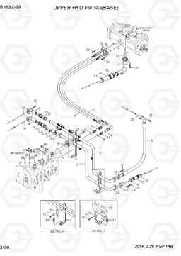 3100 UPPER HYD PIPING(BASE) R160LC-9A, Hyundai